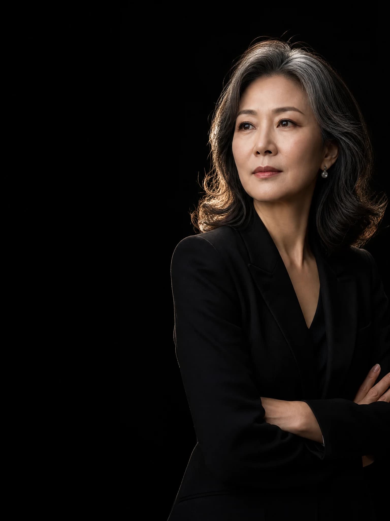 A sharp, focused woman