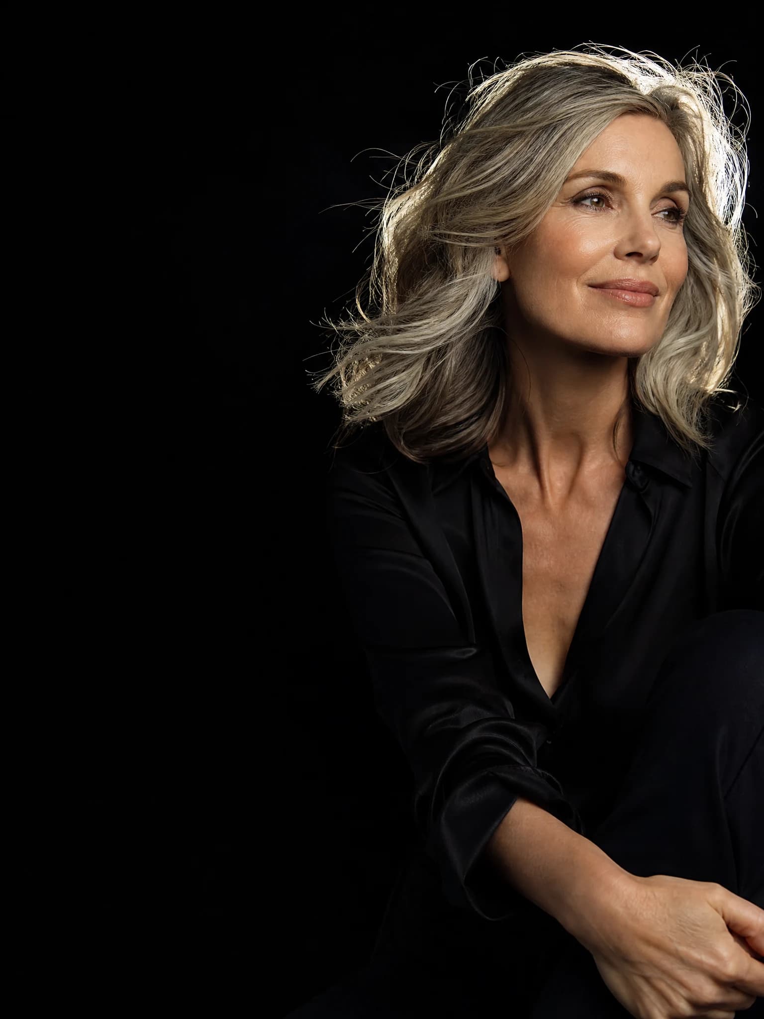 A calm, refreshed woman