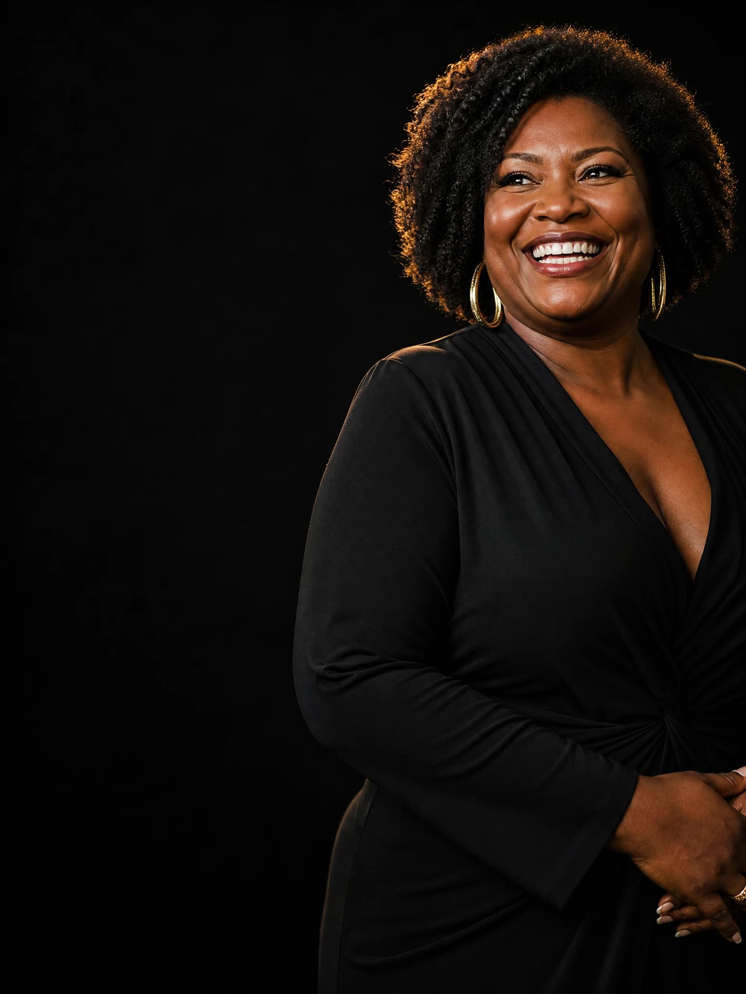 A joyful, radiant woman