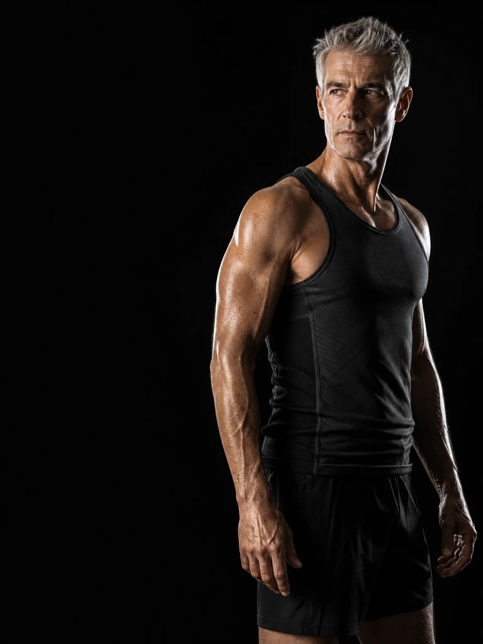 A masters athlete in his fifties